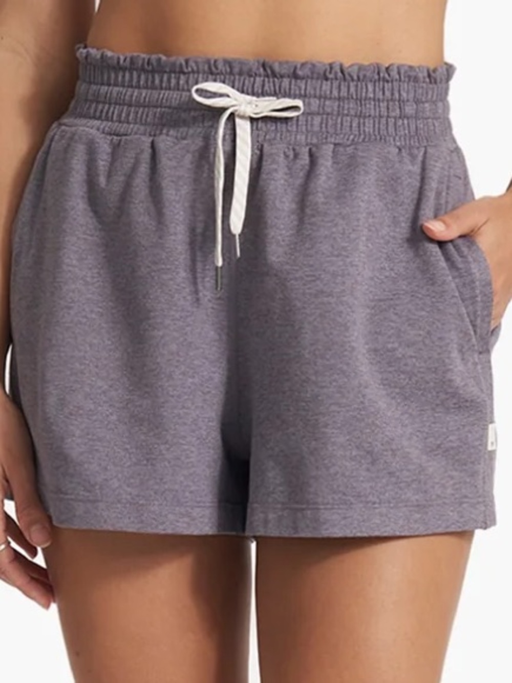 Vuori Halo Boxy Short Women's DreamKnit Shorts, Sawyer Heather Small